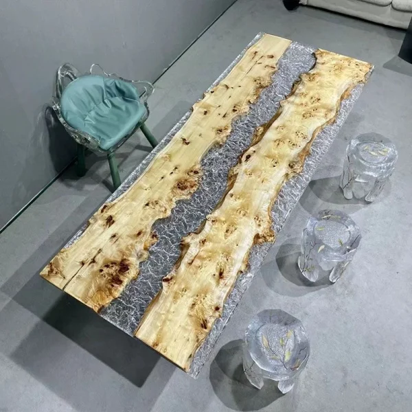 現代樹脂拼實木茶台