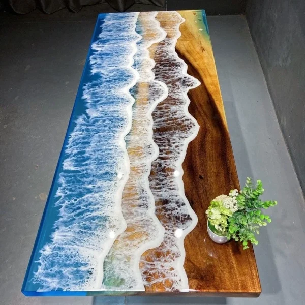 海洋波浪形樹脂茶台