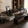 現代簡約穿衣綠植觀景茶台