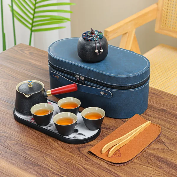 便攜式寶路藍色茶具