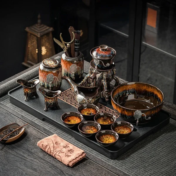 窯變七彩復古茶具