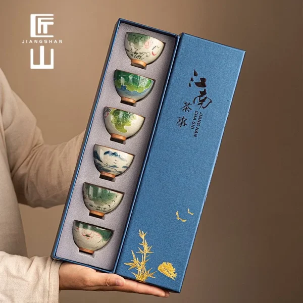 手繪歌謠冰片釉茶杯